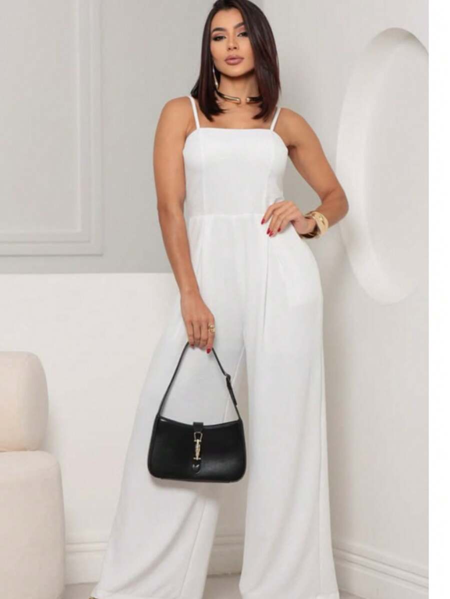 Women's Long Palazzo Jumpsuit VARIOUS COLORS Simple Backless / Backless Ruched Butterfly Knot Wedding Birthday Party - 離開 - 查看 1
