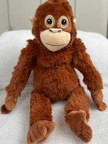 66厘米/26英寸柔软毛绒玩偶，逼真猴子玩偶，柔软PP材质，黑色神话猴王猩猩造型，长臂猴子毛绒玩偶，猴子毛绒抱枕，完美的生日礼物、圣诞礼物、圣诞主题生日礼物、万圣节礼物（送给朋友） - 紫紅色 - 查看 2