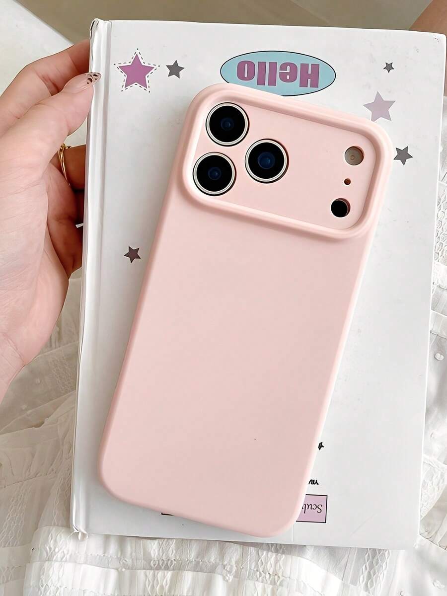 The Six-Color New Frosted Silicone Drop-Proof All-Inclusive Mobile Phone Case Is Suitable For IPhone17, 16, 15, 14, 13, Air, PRO, PRO MAX, And PLUS. It Has A Simple And Stylish Design, A Shockproof Soft Protective Cover, And A Unique And Creative Design. - 粉色 - 查看 1