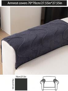 1pc Thick Plush Sofa Cushion Cover, Modern Minimalist Anti-Slip Warm Sofa Seat Pad, Dust-Proof Washable Sofa Slipcover, Black Fashion Soft Non-Fading Non-Shedding Bedroom Decor Pet-Friendly Protector, Adjustable For Corner Sofa, Suitable For Bedroom, Office, Living Room Combination Furniture, L-Shaped Sofa Blanket And 1/2/3/4 Seat Sofa Cover