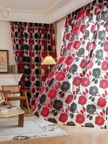 1pc Bedroom/Living Room Decorative Curtain, Sheer Voile Fabric With Cutout Vine & Leaf Pattern, 100% Polyester, Suitable For Living Room, Bedroom, Balcony And Kitchen - Coffee Color - Multicolor - View 5