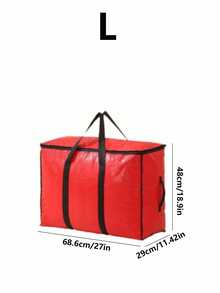 1pc Christmas Flower Wreath Storage, Holiday Decoration, Flower Wreath Accessories, Popular Zippers, Mobile Handles, Dust-Proof Storage Bags For Organizing