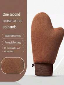 Luxurious Skin-Toned Self-Tanning Gloves, Reusable Double-Sided Moisturizing Gloves With Soft Velvet Lining And Thumb Indicator, Washable For Body Spa Care, Ideal For Applying Self-Tanning Lotions, Sunscreen, Daily Skincare, Beach Vacation And Holidays