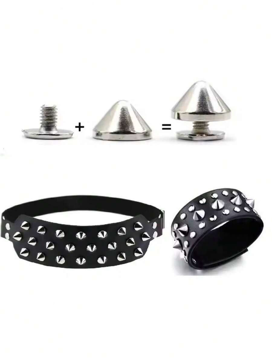 9*6mm Cone Spots Metal Punk Spike Leathercraft Rivets Bullet Spikes Rivets For Collar Shoes