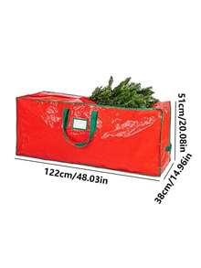 1pc Christmas Flower Wreath Storage, Holiday Decoration, Flower Wreath Accessories, Popular Zippers, Mobile Handles, Dust-Proof Storage Bags For Organizing