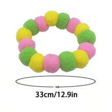 1 件宠物项圈，新款时尚宠物彩色毛球项圈