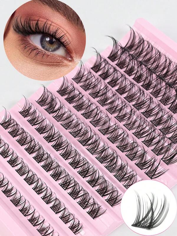 عناقيد رموش خفيفة ناعمة طبيعية على شكل حرف C لتمديد الرموش DIY، 120 قطعة بأطوال من 10 إلى 18 ملم، ذات شريط رفيع، رموش فردية لتمديد الرموش