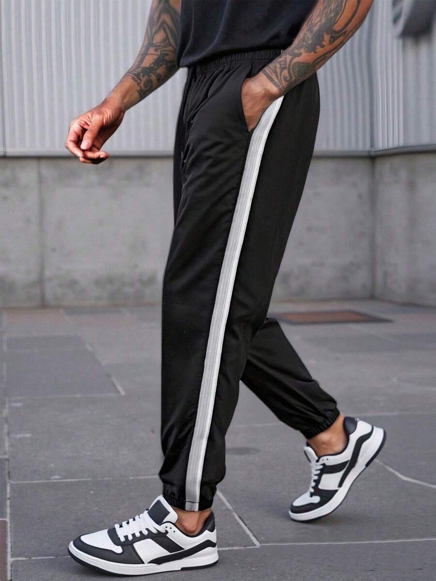 1pc Men's Loose Fit Casual Sweatpants, Suitable For Daily Commute, Sports Training, Running, Outdoor Activities, Fitness, Jogging, Exercise, Versatile Drawstring Ankle-Length Pants , Fall
