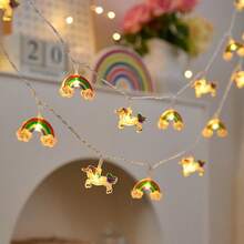 1.5m Unicorn, Rainbow, Cloud LED String Lights, Cartoon Decor Lighting, Suitable For Bedroom, Study, Display Window, Also Called Unicorn Rainbow Fairy Lights - Unicorn + Rainbow - View 11