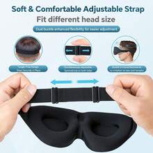Antifaz de dormir 3D contorneado para durmientes de lado, antifaz 100% opaco, cubierta de ojos ultra suave y transpirable con correa ajustable, perfecto para viajes, siestas, dormir por la noche, yoga y meditación