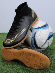 Zapatos de fútbol para hombres con tacos antideslizantes, altos y con cordones, adecuados para entrenamientos de fútbol sala, aptos tanto para hombres como para mujeres