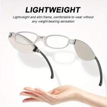 Portable Folding Reading Glasses With Blue Light Blocking Lenses - Durable Metal Frame, Lightweight And Compact Design, Includes Storage Case - Unisex, Suitable For Reading, Computer, Mobile Phone - Ideal Gift For Men And Women, Computer Glasses, Fashion Glasses, High-Quality Lenses, Vision Correction, Office Workers, Screen Time Protection, Fashion Frame, Sturdy Structure, Digital Device Users - Black - View 2