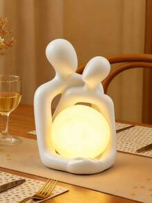 1个创意情侣雕塑烛台，适合现代家居装饰，例如客厅、书桌、床头柜。周年纪念日、情人节、圣诞节温馨装饰蜡烛礼品（购买前请确认产品尺寸是否合适）