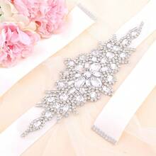 Premium Handmade Crystal Rhinestone Applique, Multi-Color Crystal Glass Diamond Bridal Sash, Hot Melt Diamond Sticker, Wedding Decoration, Bridal Accessories, DIY Craft Supplies