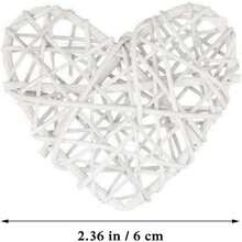 DNatural Wicker Rattan Heart Shaped Balls DIY Craft Vase Filler Hanging Balls Ornaments For Wedding Baby Shower Birthday Party Decorative 2.36 In 12 Pcs (White)10