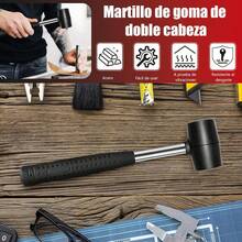 Martillo De Goma, Martillo Mazo Goma, Mazo De Goma Doble Cara Suelos, Estacas De Tienda, Carpintería, Camping (16 Onzas) - 1 - Ver 3