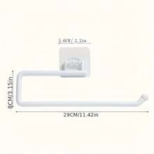 1pc No Drill Kitchen Paper Towel Holder, Toilet Paper Rack, Tissue Roll Hanger, Plastic Wrap Organizer, Dishcloth Holder, Wall Mounted Towel Bar, Kitchen & Bathroom Accessories