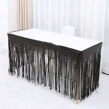 1 Stück 75*183cm geeignet für kleinen Esstisch Tischdecke, Einweg Aluminiumfolie Girlande Tischrock, geeignet für Geburtstags-Party, Hochzeit, Weihnachts Tischdekoration, Fröhliche Weihnachten