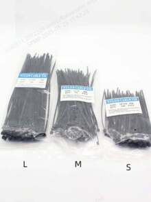 Nylon Plastic Cable Ties With Buckle, Heavy Duty Binding Straps, Wire Rope Fastener, Self-Locking, White - 200pcsL Size - View 4