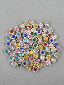 100pcs/Pack, 10mm 12mm Mixed Color Gold Base Claw Rhinestones, Hand-Sewn Sunflower Claw Rhinestones, Hand-Sewn Glass Rhinestone Beads, Sunflower Rhinestone Beads For Clothing Accessories
