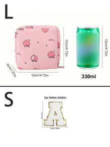 1 Pc Super Cute Portable Cartoon Female Sanitary Napkin Storage Bag, Ladies And Girls Menstrual Sanitary Napkin Bag, Large Capacity Storage Sanitary Napkin For Coins, Cosmetics, Tissues And Other Small Items, Suitable For Ladies Business Travel, Travel, Students Back To School