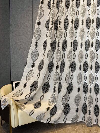 1 Stück dekorativer Vorhang für Schlafzimmer/Wohnzimmer, Khaki-farbenes Ausschnitt-Reben- und Blattmuster, 100% Polyester transparenter Vorhang für Wohnzimmer, Schlafzimmer, Balkon und Küche - kaffeebraune elegante Hohlgewebe Fenstervorhänge