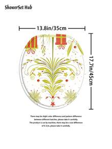 1/3/4pcsGreen Christmas Tree Winter Shower Curtain Bathroom Set, Minimalist Cartoon Waterproof And Wear-Resistant Accessories,With 12 Hooks - Includes Toilet Seat Cover, Bath Mats, And Rugs - Non-Slip Polyester Fabric - Washable - Perfect For Holiday Decor,Home/Bedroom/House/Western Decor,