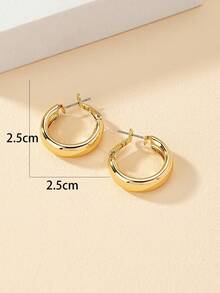 1pair Fashion Iron Alloy Minimalist Hoop Earrings For Women For Daily Decoration