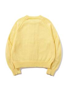 Women's Stylish Commuter Solid Color Cable Knit Button Front Cardigan, Spring/Autumn/Winter - Yellow - View 3