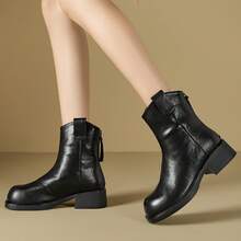 Women Ankle Boots & Booties - Black Fleece Lining - View 4