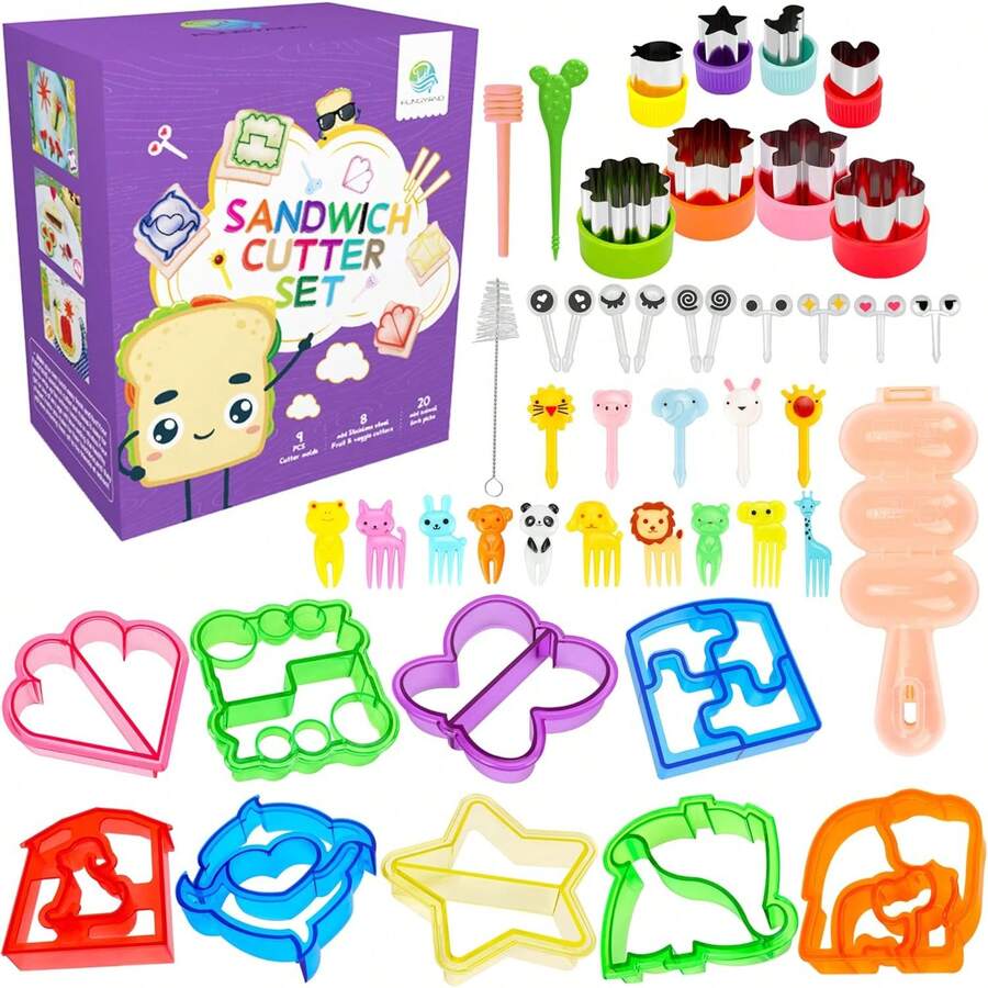 Juego de Cortadores de Pan para Sándwich 45 en 1, Accesorios para Bento - 1 - Ver 1