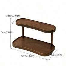 1 pièce Organisateur de comptoir en bois à 2 niveaux - Un élégant support de rangement convenant aux cosmétiques, parfums et produits de soins de la peau - Applicable dans les salles de bain, cuisines et bureaux, support à tasses à café, étagère de rangement, étagère pour le hall d'entrée et le salon avec des compartiments fermés indépendants, organisateur gain de place pour les parfums, cosmétiques et la vaisselle