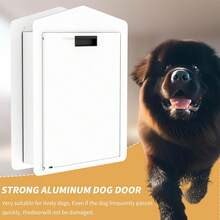 Double-Flap Dog Door For Doors And Wall, With Closing Panel And Lock, Doggy Door And Pet Door, Adjustable Passage, Suitable For Pets Up To 70 Lbs.(Large Size) - 白色 - 查看 3