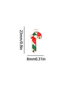 5/10/20pcs Small Crutch Alloy Oil Drop Pendant Christmas New Year Hair Accessories Bracelet Pendant DIY Jewelry Accessories