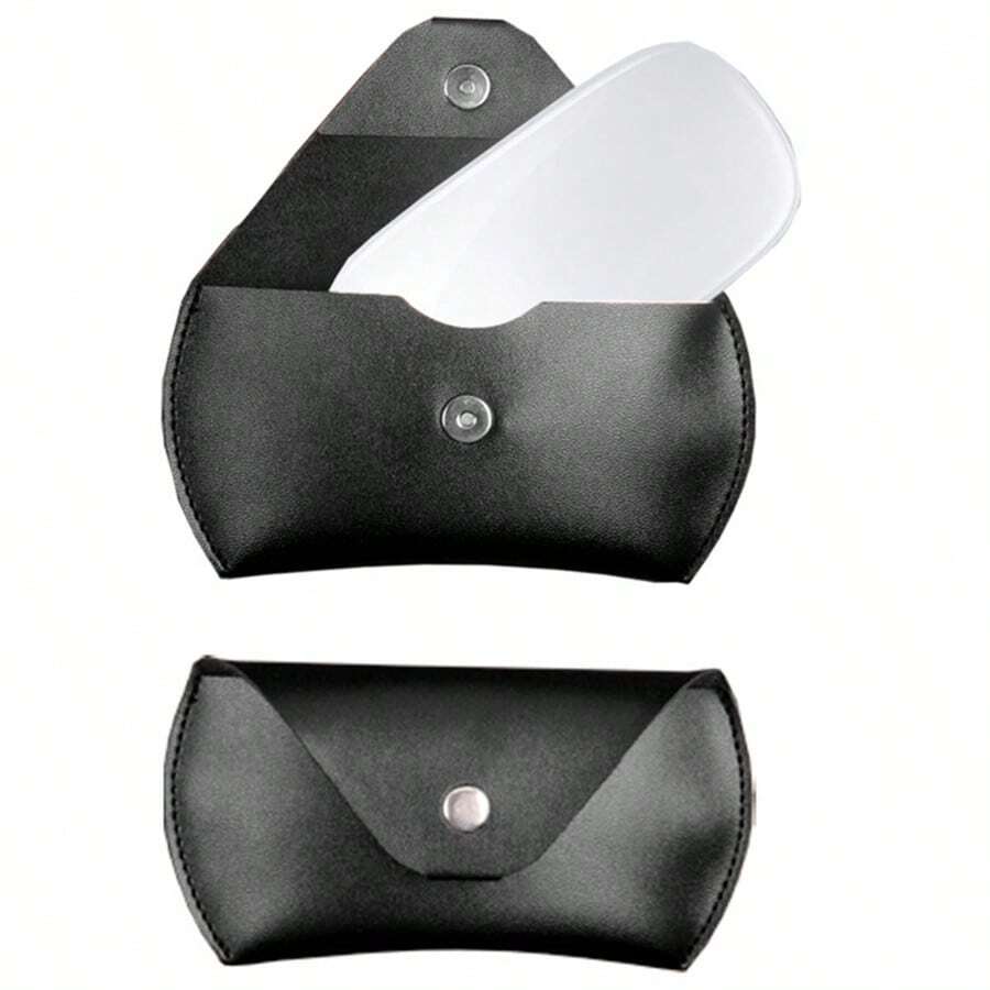 Compatible With Apple Magic Mouse 1/2 Magnetic Buckle Storage Case, Protective Case, Portable Mouse Storage Bag, Faux Leather