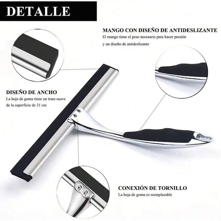 Jalador de Vidrios 31 CM con Escobilla de Goma para Limpieza - 1 - Añade 6