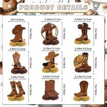 D9 Pcs Western Party Decorations Western Cowboy Boot Centerpieces For Tables Cowboy Table Decorations Western Table Decor Supplies10