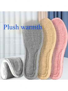 Semelles intérieures chaudes pour l'automne et l'hiver, semelles intérieures en coton moelleux et épaisses, semelles intérieures douillettes et déperlantes, unisexe