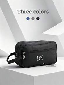 1pc Customized Men's Handbag, Travel Storage Bag, Double-Layer Handbag, Large Capacity Handbag, Embossed Name Handbag, Canvas Material, Fashion Versatile, Unisex Handbag, Suitable For Travel, Business