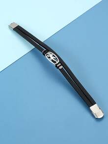 1pc Fashionable Men's Bracelet With Silver Gecko Decor, Versatile For Daily Wear, Perfect Gift, Essential For Going Out