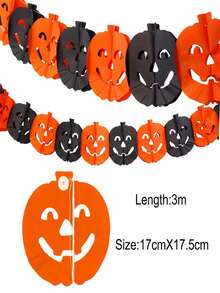 TYFYO 3 metri Halloween agățat ghirlandă Bunting liliac dovleac fantome păianjen hârtie banner Happy Halloween petrecere decoratiuni horror recuzită toamna, Crăciun