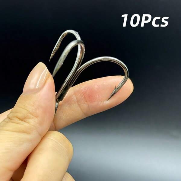 10 pezzi Nuovi Ganci a Triplo Uncino Rinforzati Ami da Pesca 6066 Ami a Artiglio Ami Treble per Esche e Cucchiaini da Pesca