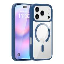 Juego de 3 piezas [1 funda para teléfono + 2 vidrios templados de alta definición] Nueva funda de lujo magnética anti-caída, compatible con iPhone 17 Air, 17 Pro Max, 17 Pro, 17, funda protectora transparente, funda magnética para teléfono, funda brillante para teléfono, funda magnética para teléfono con imanes - Blanco - Ver 1