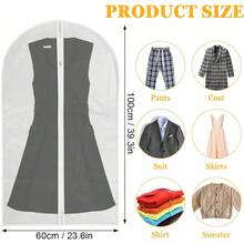 10pcs Protector de Ropa Colgante Transparente, Fundas de Ropa Cubre Polvo, Fundas Ropa Anti-Polvo y Transpirable, Bolsa de Ropa Colgante con Cremallera para Abrigos, Trajes, Vestidos,Vestidos de Noche - 1 - Ver 2