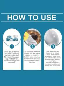 1 pieza Crema limpiadora negra para la parte inferior de ollas y sartenes Jue Fish, elimina las manchas negras, restaura el brillo de los utensilios de cocina, disuelve la grasa