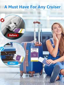 4 Pack Cruise Luggage Tag Holders, Specifically Designed For Carnival, Princess, Cruise Liner-Your Ideal Companions For Smooth Embarkation! As Essential Cruise Essentials And Must-Have Cruise Accessories, They Shield Tags From Tears Or Loss. - 無色 - 查看 9