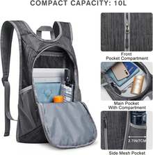 - Mochila de senderismo de 10 litros, mochila ligera y plegable - Azul Oscuro - Ver 10