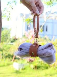 PU Leather Multi-Functional Creative Glove Lanyard, Travel Scarf Storage Clip For Outings And Riding, Outdoor Essentials, Handsfree Storage, Sleek Clip, Creative Design, Highquality Accessory, Lightweight Material, Scarf Holder, Portable Organizer, Commuters, Cyclists, Utility Hooks