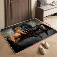 1 قطعة سجادة زخرفية ذات نمط الحصان للاستخدام الداخلي والخارجي، مناسبة للحمام وغير قابلة للانزلاق، سجادة حمام، مضادة للاتساخ والانزلاق، مناسبة للحديقة والحمام وأبواب غرفة النوم والمطبخ