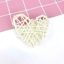 DNatural Wicker Rattan Heart Shaped Balls DIY Craft Vase Filler Hanging Balls Ornaments For Wedding Baby Shower Birthday Party Decorative 2.36 In 12 Pcs (White)10
